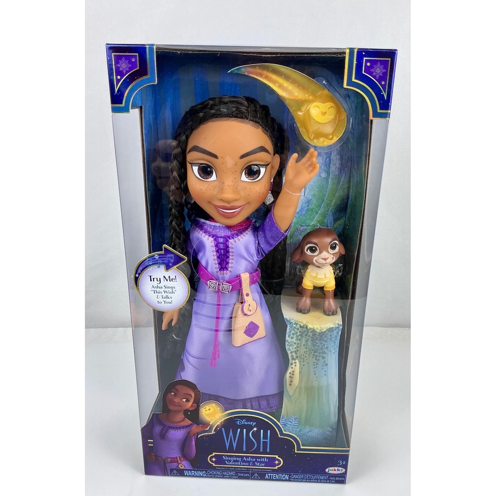 Disney Wish Singing Asha Doll with Valentino & Star New in Box Jakks